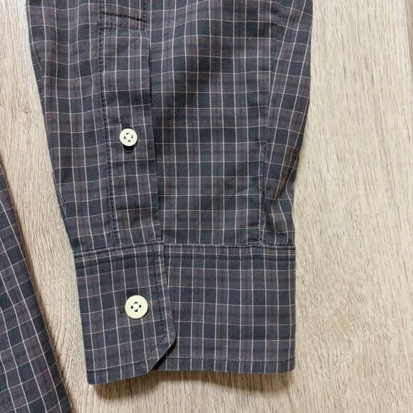 Vince‎ Men's 100% Cotton Button Military Shirt Large Plaid - Picture 4 of 11